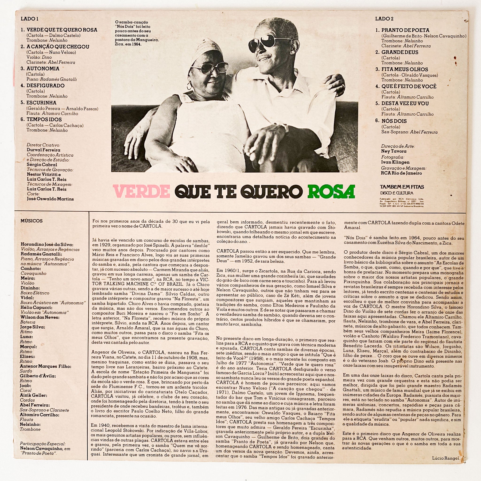 オリジナルCARTOLA/VERDE QUE TE QUERO ROSA/LP Cartola - Verde Que Te Quero Rosa (LP)